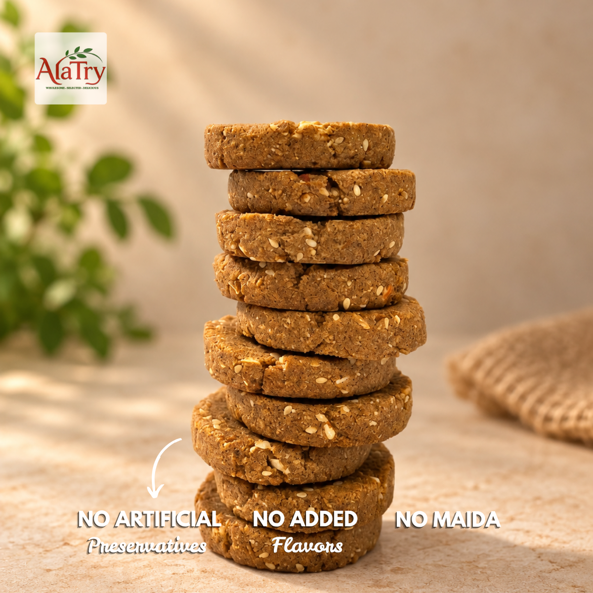 Ragi & Coconut Crunch Cookies