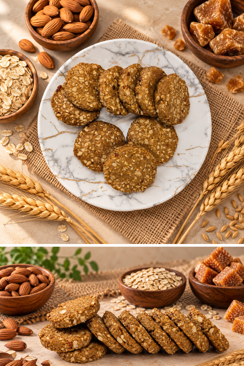Almond & Oats Crunch Cookies